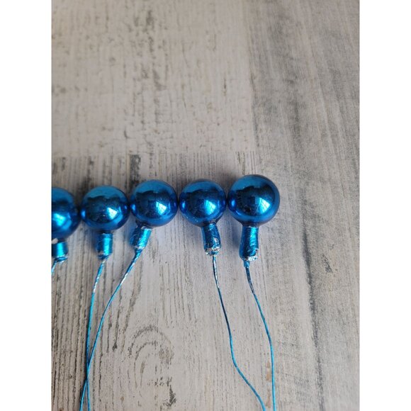 Vintage blue ball branch pick ornament mercury glass Xmas - Picture 7 of 13